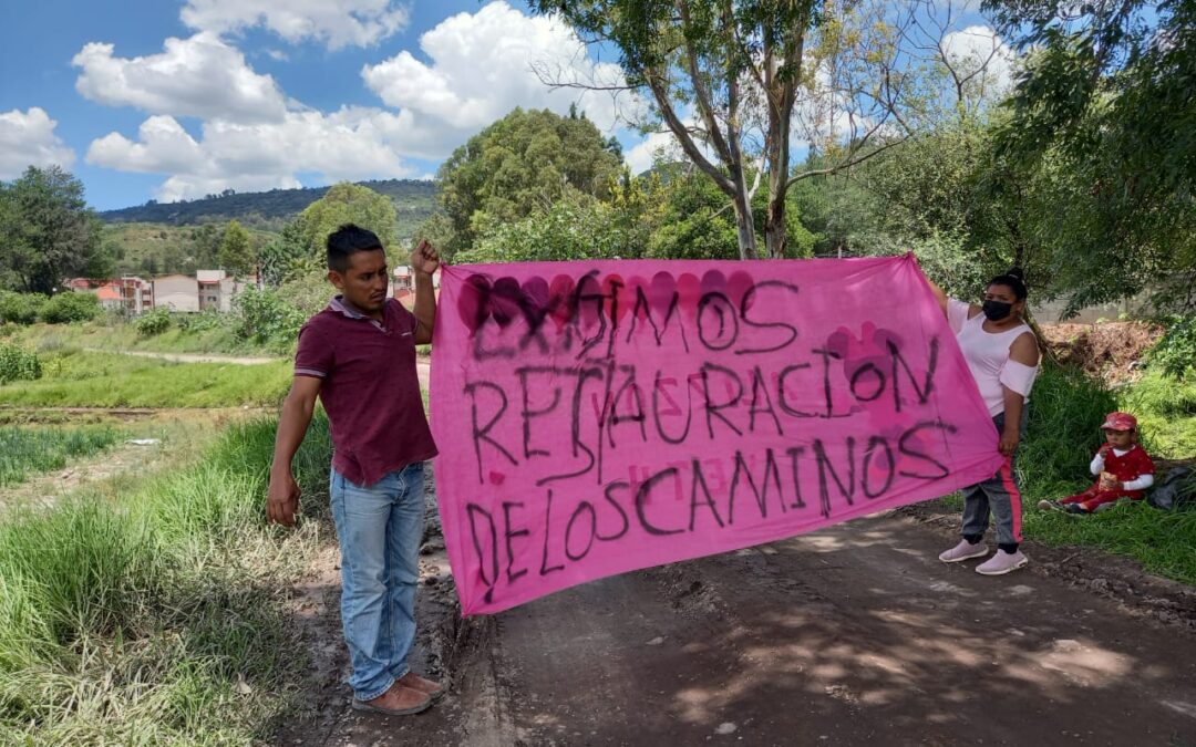 Habitantes de Panotla exigen que se arregle el camino que conduce al relleno sanitario