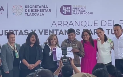 Encabeza gobernadora el arranque del programa “Puertas y Ventanas para tu hogar 2023” en Cuapiaxtla