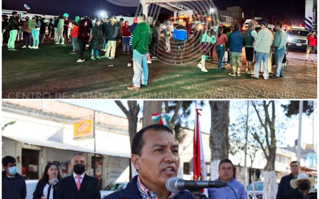 Bloquean habitantes de Tetla carretera Apizaco – Tlaxco, piden solución a la inseguridad