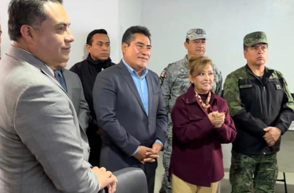 Gobernadora Lorena Cuéllar y alcalde Hildeberto Pérez inauguran el C2 en Zacatelco